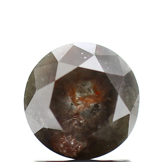 1.56 Carat Gray Rustic Round Shape Brilliant Cut Natural Loose Diamond