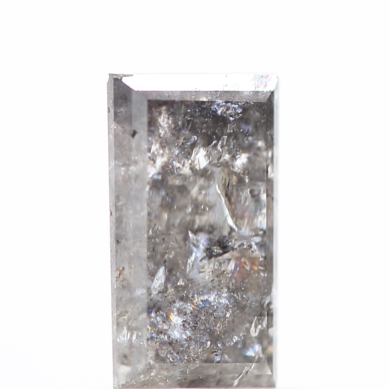 salt and pepper diamond ! 0.80 Ct 6.90 x 3.92 x 2.85 MM natural gray baguette loose diamond for engagement ring for her