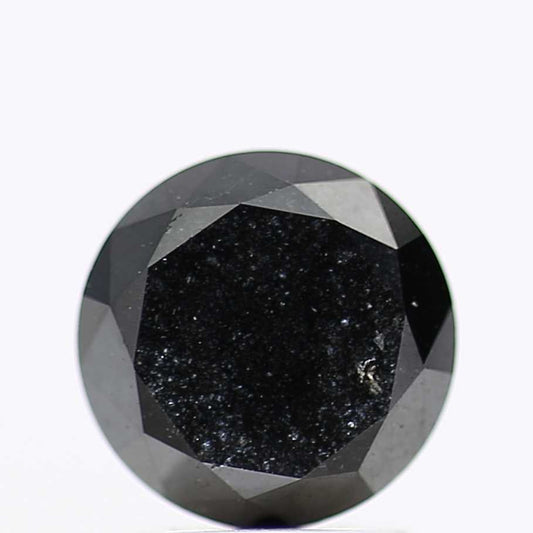 1.93 Carat Fancy Black Round Shape Brilliant Cut Natural Loose Diamond