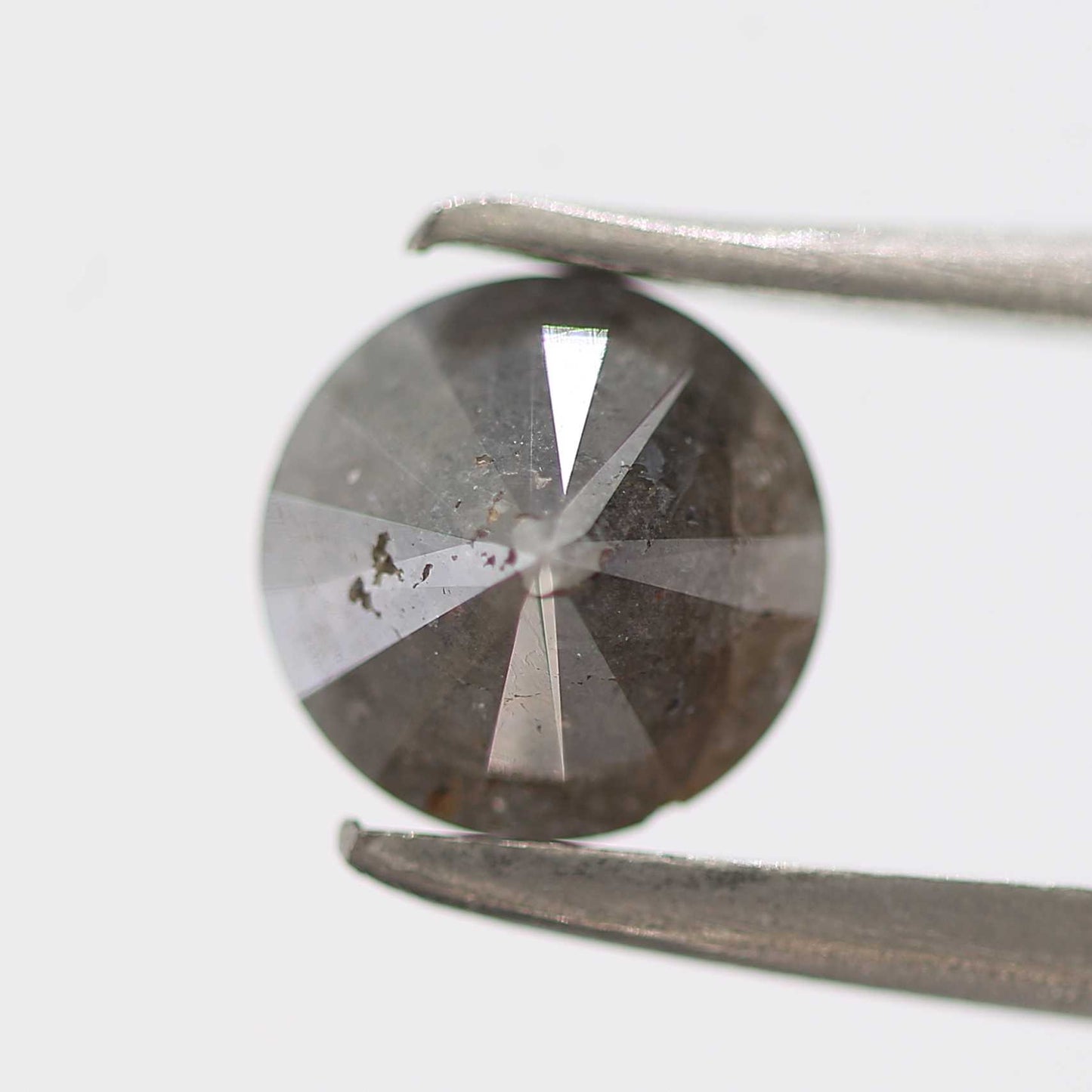 0.87 Carat Salt and Pepper Gray Round Brilliant Cut Natural Loose Diamond