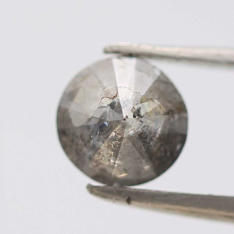 1.18 Carat Salt and Pepper Round Brilliant Cut Natural Loose Diamond