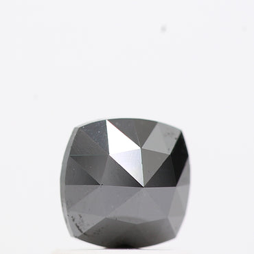 0.74 Ct Natural Black Cushion Single Cut Loose Diamond for Jewelery