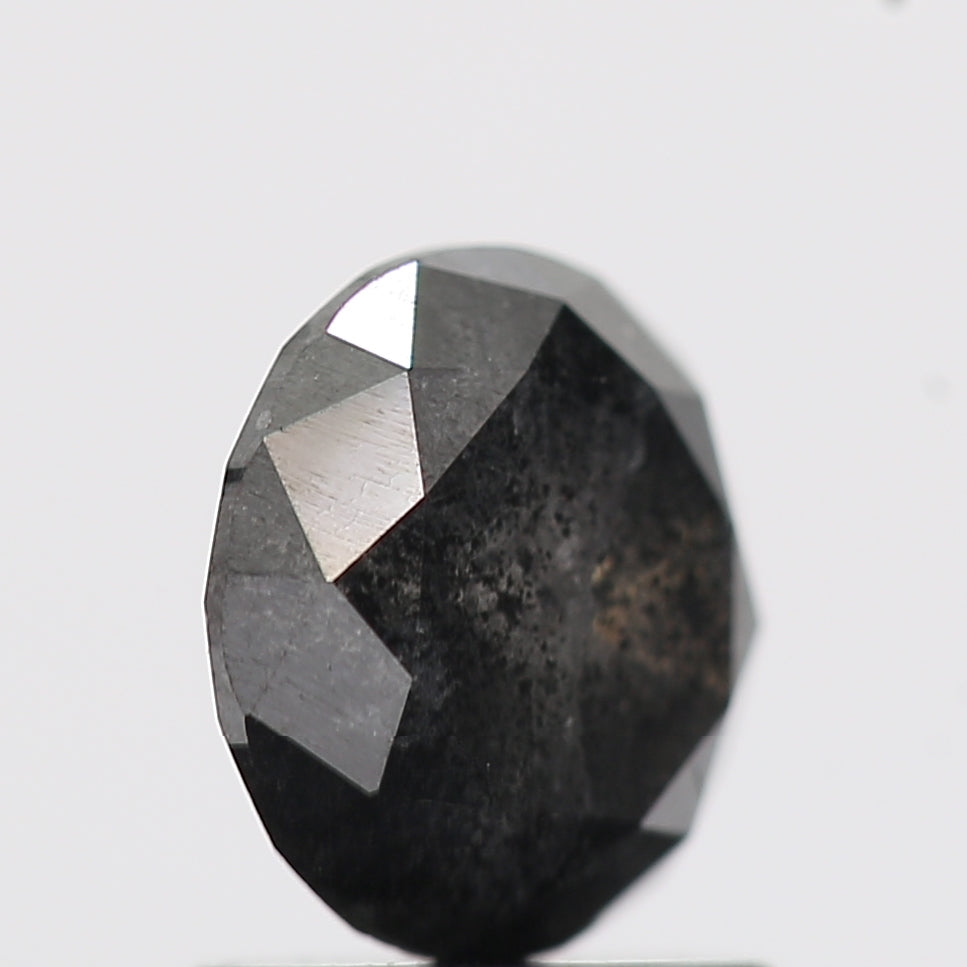 Salt And Pepper Diamond Fancy Gray Color 1.32 CT 6.70 x 4.60 MM Round Brilliant Cut Diamond ! Natural Loose Diamond ! Christmas Gift for Her
