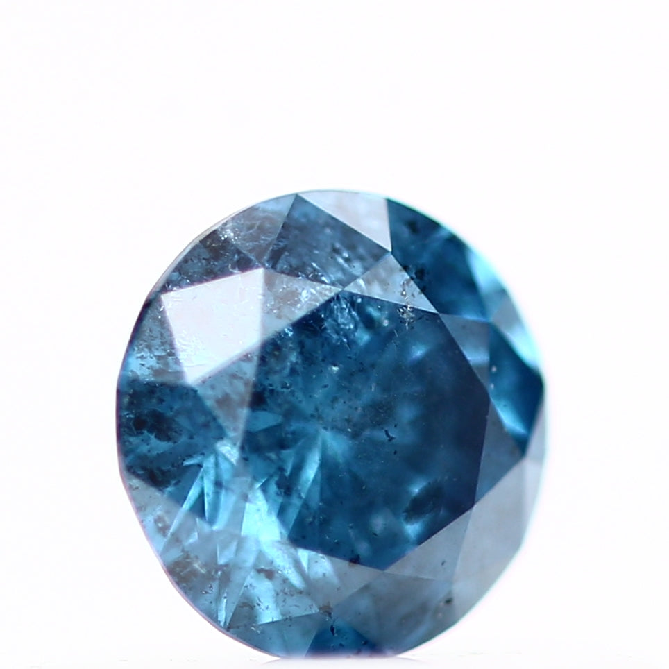0.26 Carat Round Brilliant Fancy Vivid Blue Natural Loose Diamond