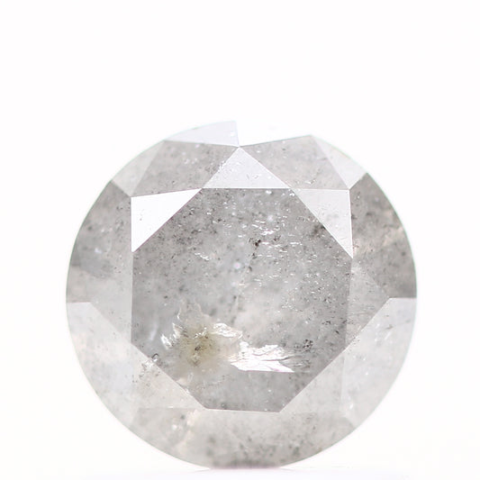 0.82 Carat Salt and Pepper Gray Round Shape Brilliant Cut Natural Loose Diamond