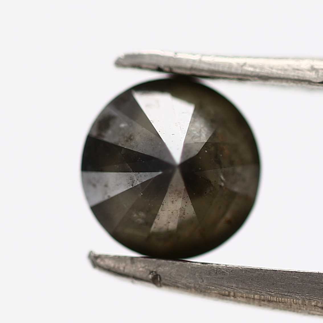 0.64 Carat Salt and Pepper Diamond Gray Round Brilliant Cut Natural Loose Diamond