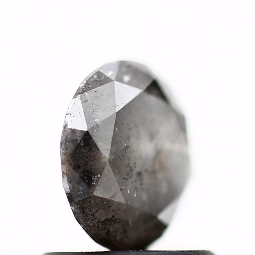 0.89 Carat Salt and Pepper Diamond Round Gray Brilliant Cut Natural Loose Diamond