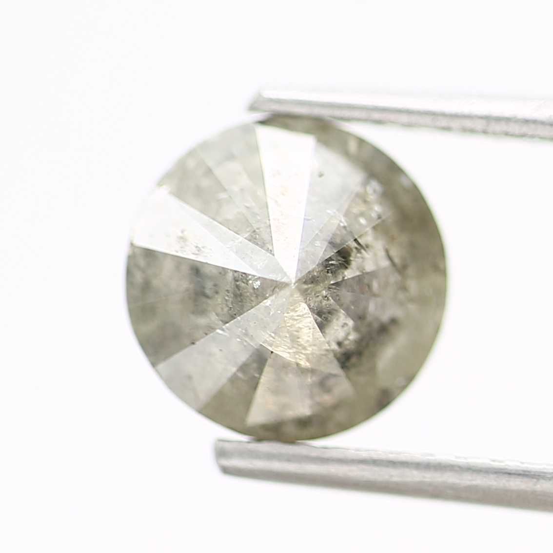 1.81 Carat Salt and Pepper Diamond Gray Fancy Round Brilliant Cut Natural Loose Diamond