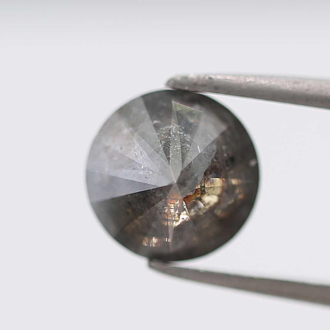 Salt And Pepper Diamond Fancy Gray Color 1.79 CT 7.65 x 4.70 MM Round Brilliant Cut Diamond ! Natural Loose Diamond ! Christmas Gift for Her