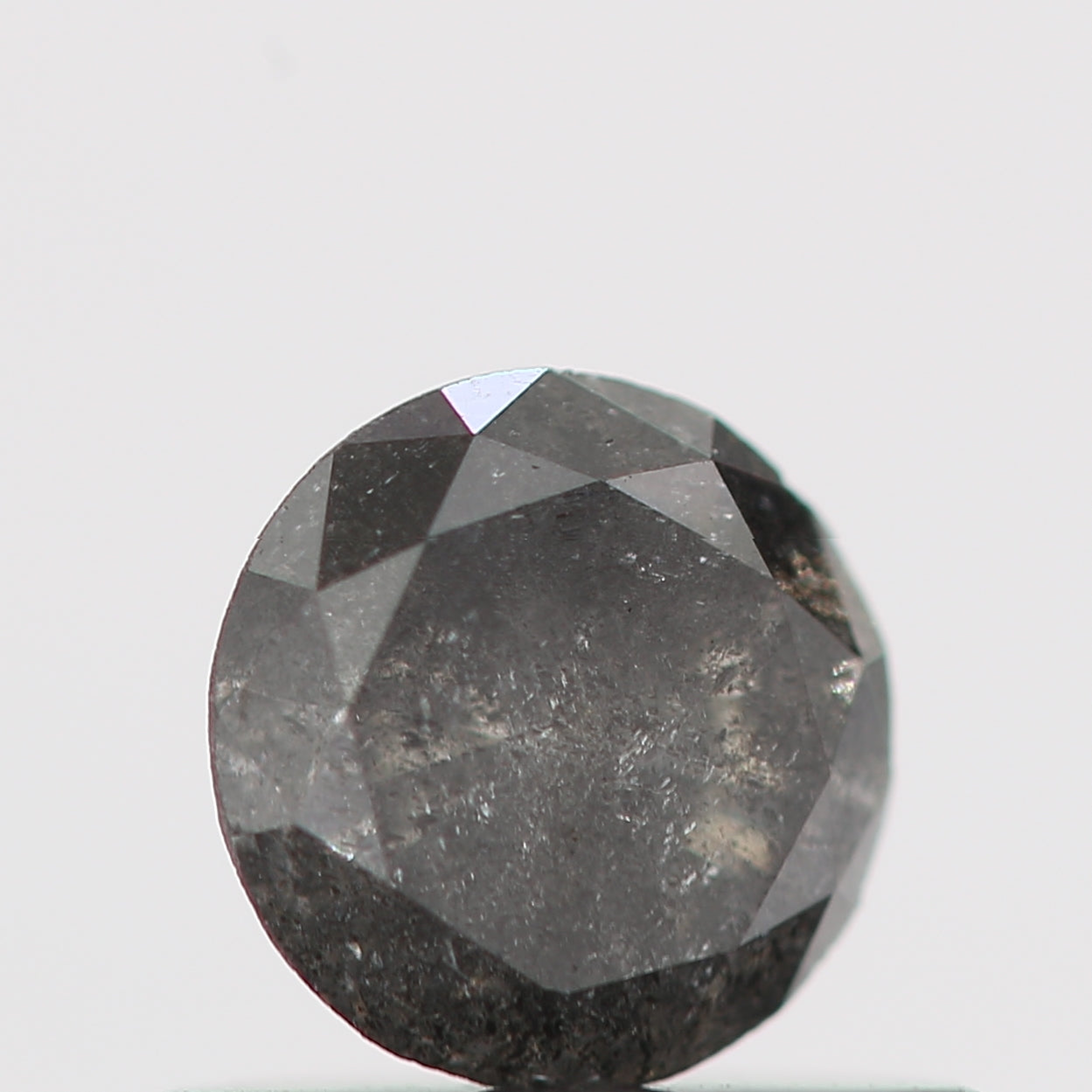 0.37 Carat Black Salt and Pepper Round Brilliant Cut Natural Loose Diamond