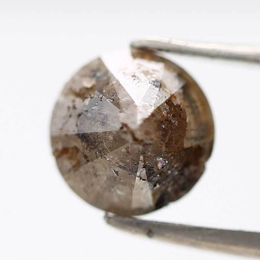 1.97 Carat Salt and Pepper Diamond Round Brilliant Cut Natural Loose Diamond