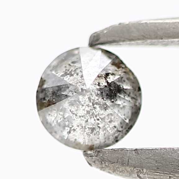 0.13 Carat Salt and Pepper Gray Round Brilliant Cut Natural Loose Diamond