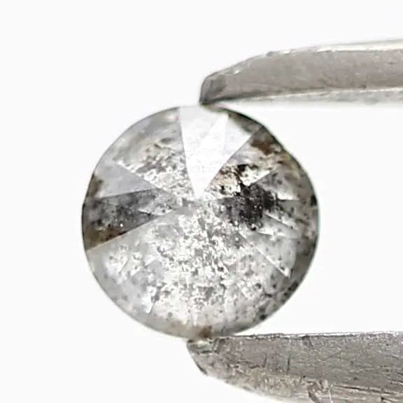 0.13 Carat Salt and Pepper Gray Round Brilliant Cut Natural Loose Diamond