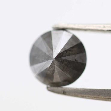 1.28 Carat Fancy Black Round Shape Brilliant Cut Natural Loose Diamond
