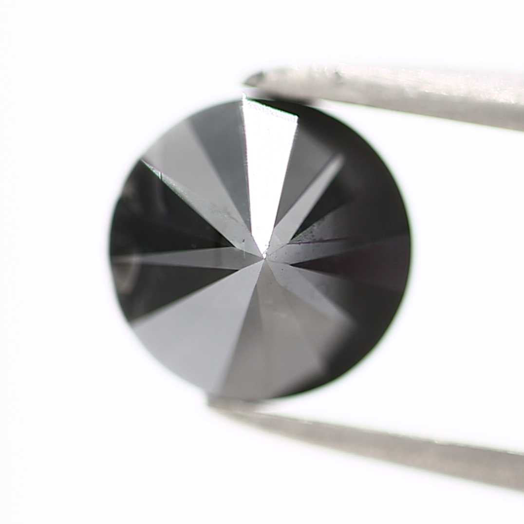 2.02 Carat Fancy Black Round Shape Brilliant Cut Natural Loose Diamond
