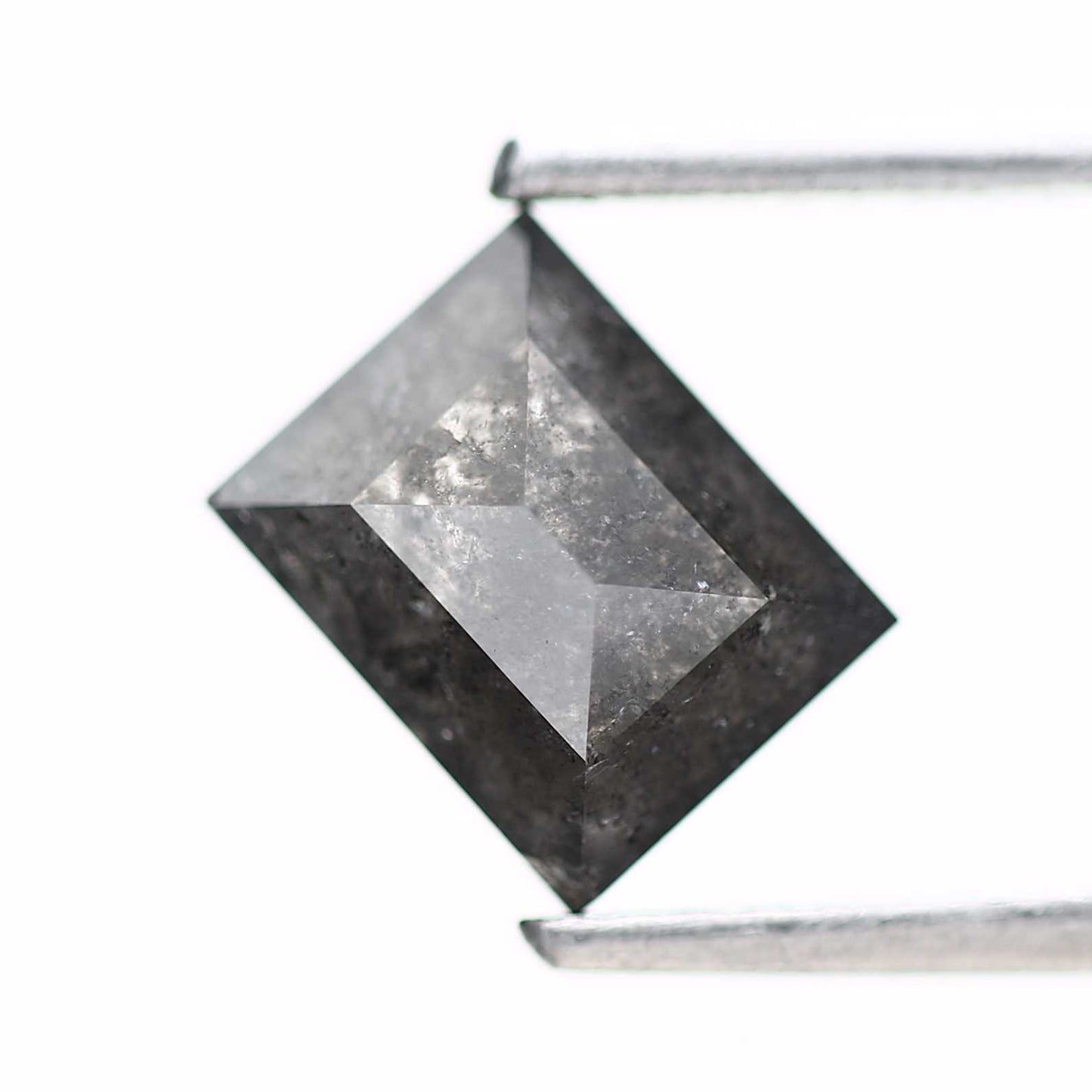 salt and pepper diamond ! 1.36 Ct 6.94 x 5.43 x 3.44 mm natural gray baguette loose diamond for engagement ring for her