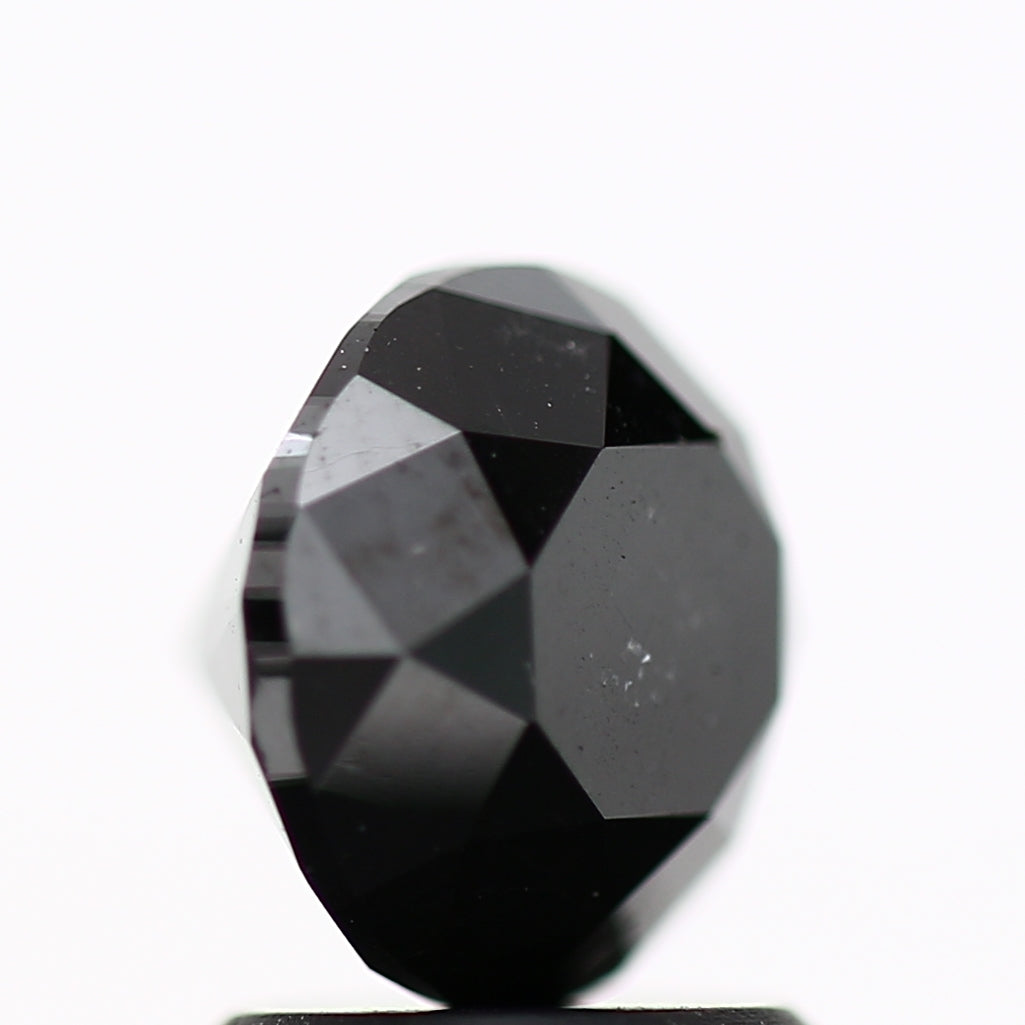 1.98 Carat Fancy Black Round Shape Brilliant Cut Natural Loose Diamond