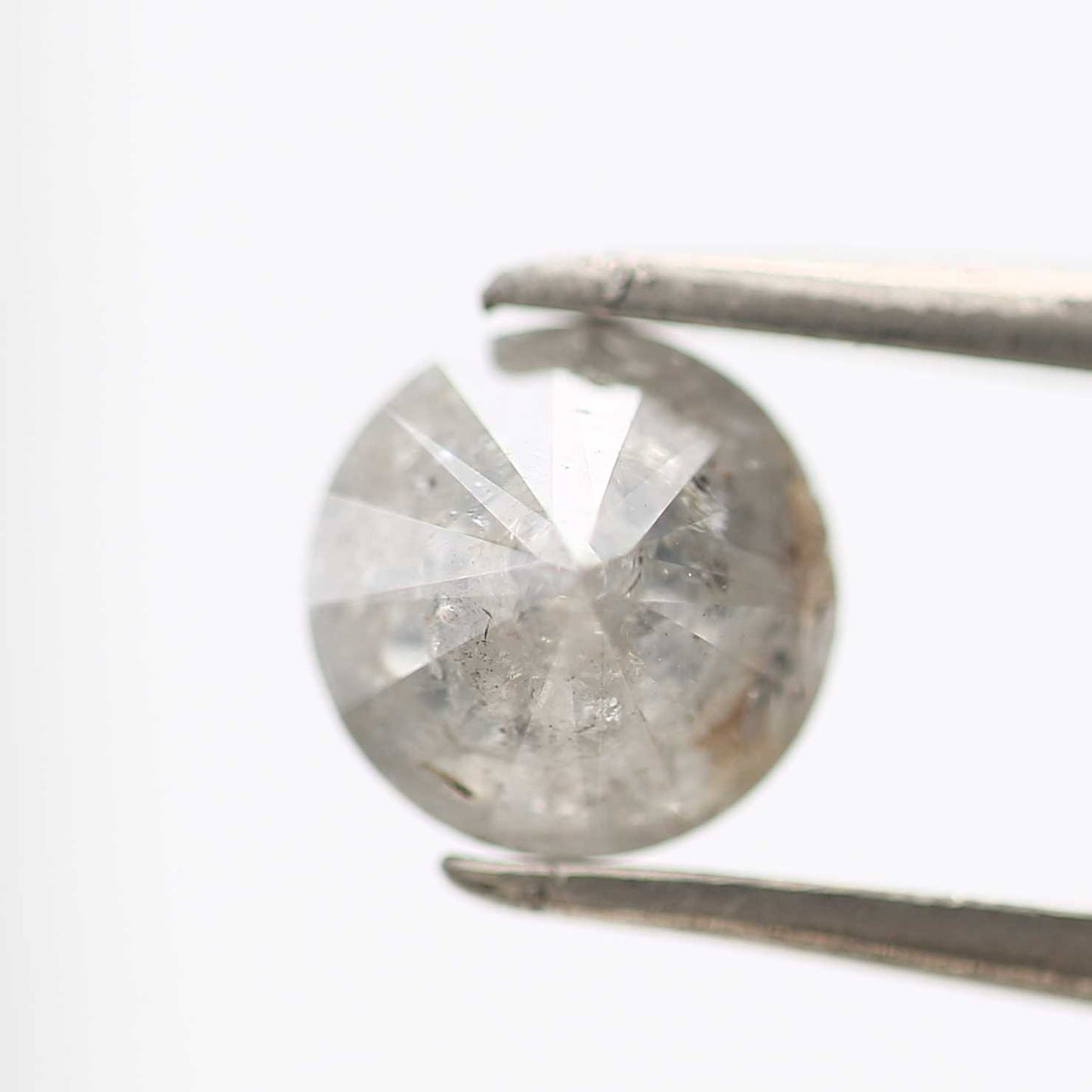 1.09 Carat Salt and Pepper Gray Round Brilliant Cut Natural Loose Diamond