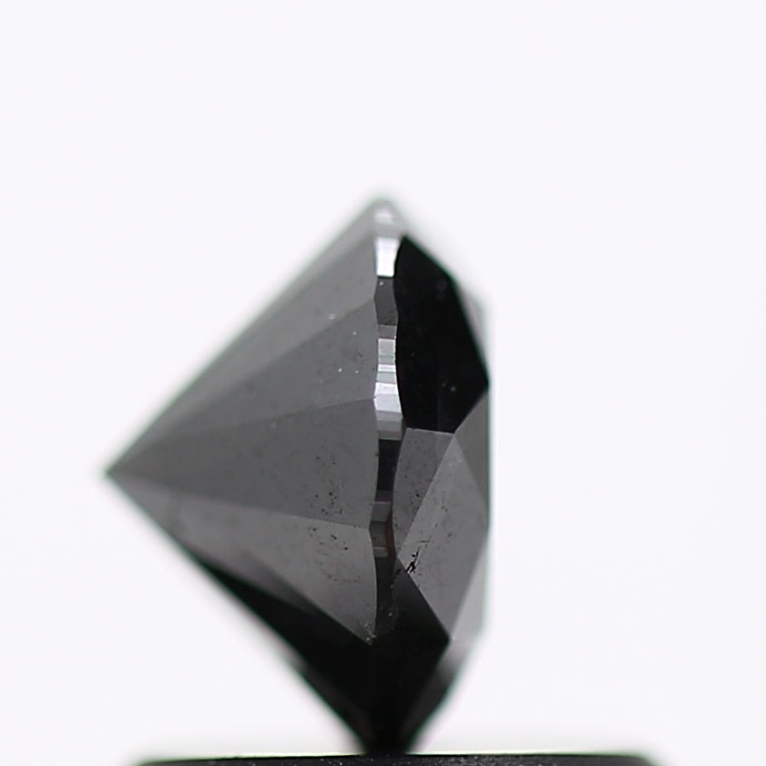 0.91 Carat Fancy Black Round Shape Brilliant Cut Natural Loose Diamond