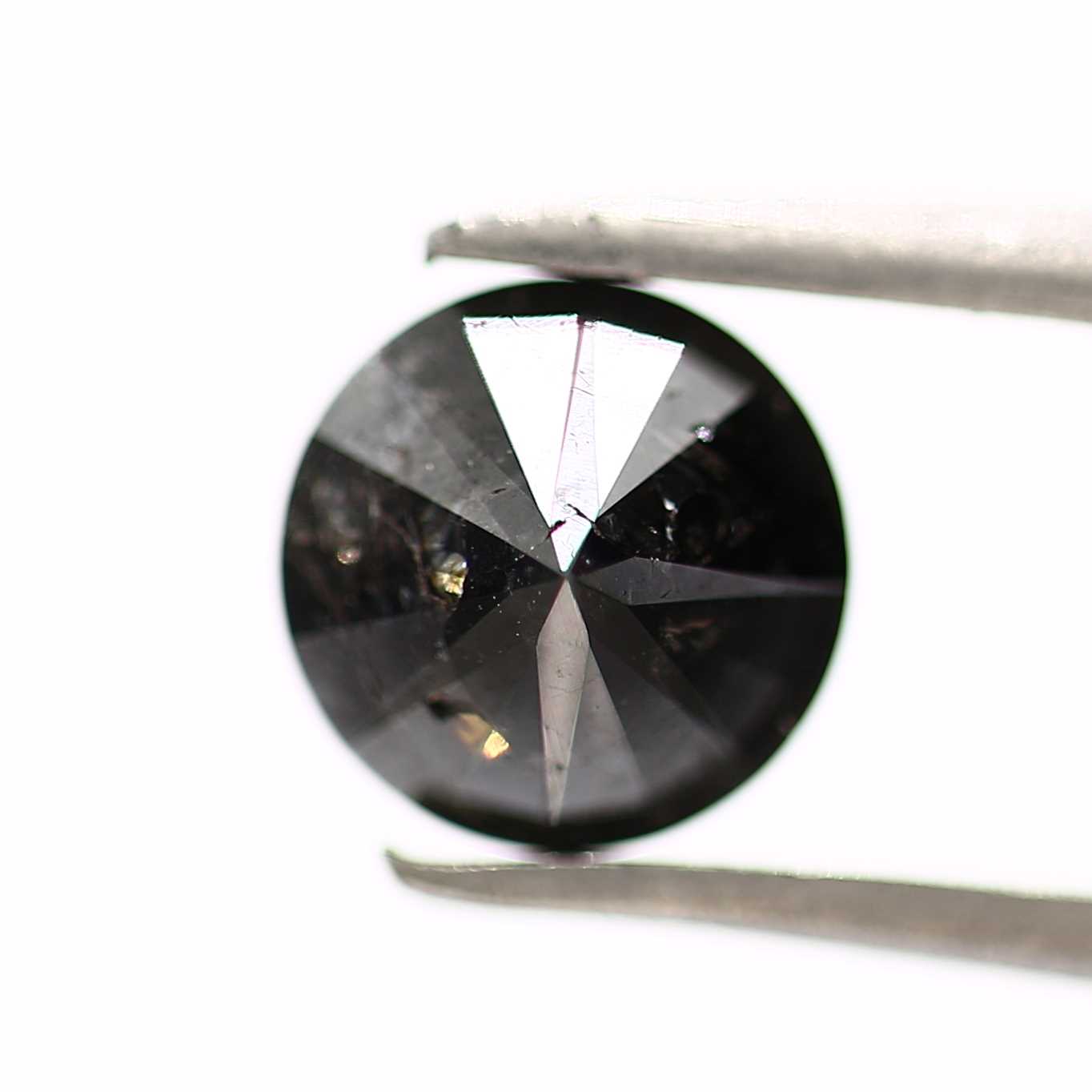 1.02 Carat Fancy Black Round Brilliant Cut Natural Loose Diamond