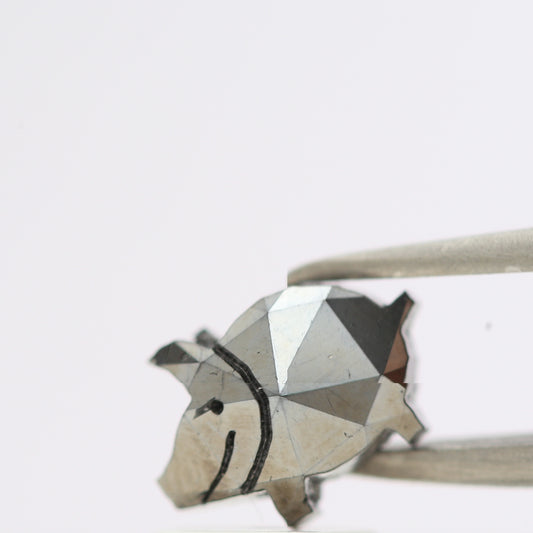1.07 Ct Natural Black Pig Loose Diamond for Jewelery