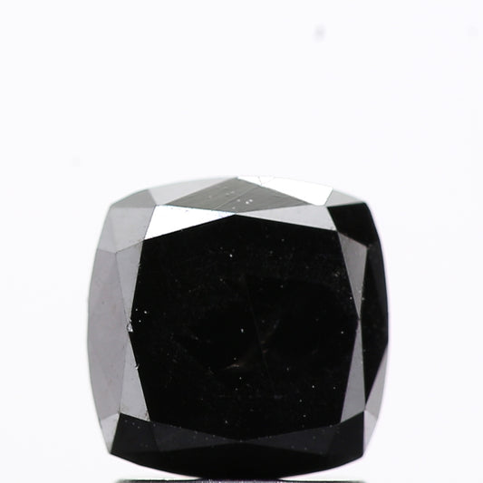 1.74 Ct Natural Black Cushion Full Cut Loose Diamond for Jewelery