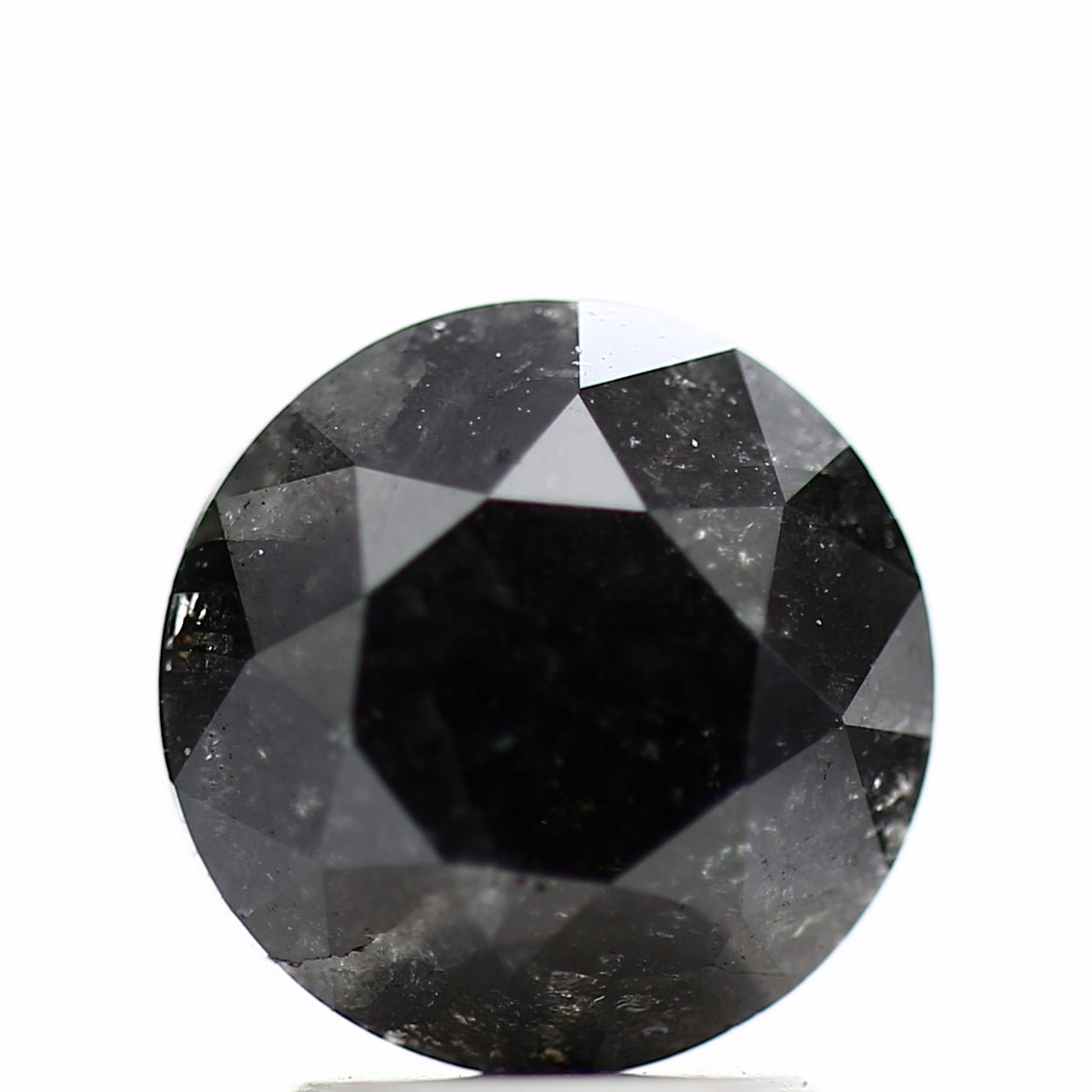 2.91 Carat Fancy Black Round Shape Brilliant Cut Natural Loose Diamond