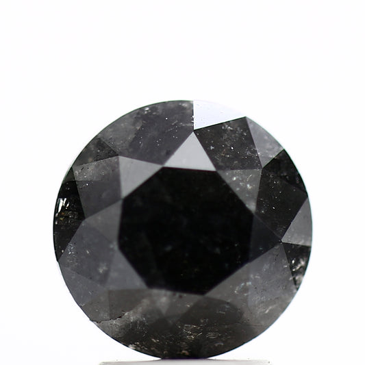 2.91 Carat Fancy Black Round Shape Brilliant Cut Natural Loose Diamond