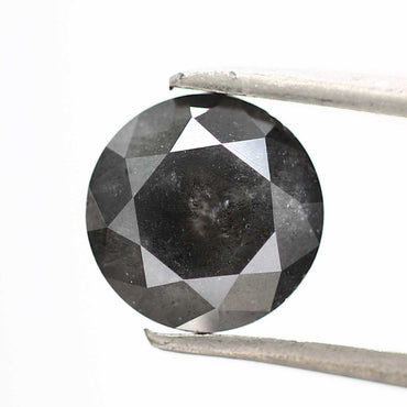 Salt And Pepper Diamond Fancy Gray Color 1.44 CT 7.25 x 4.45 MM Round Brilliant Cut Diamond ! Natural Loose Diamond ! Christmas Gift for Her