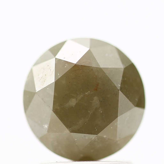 2.37 Carat Gray Rustic Round Shape Brilliant Cut Natural Loose Diamond
