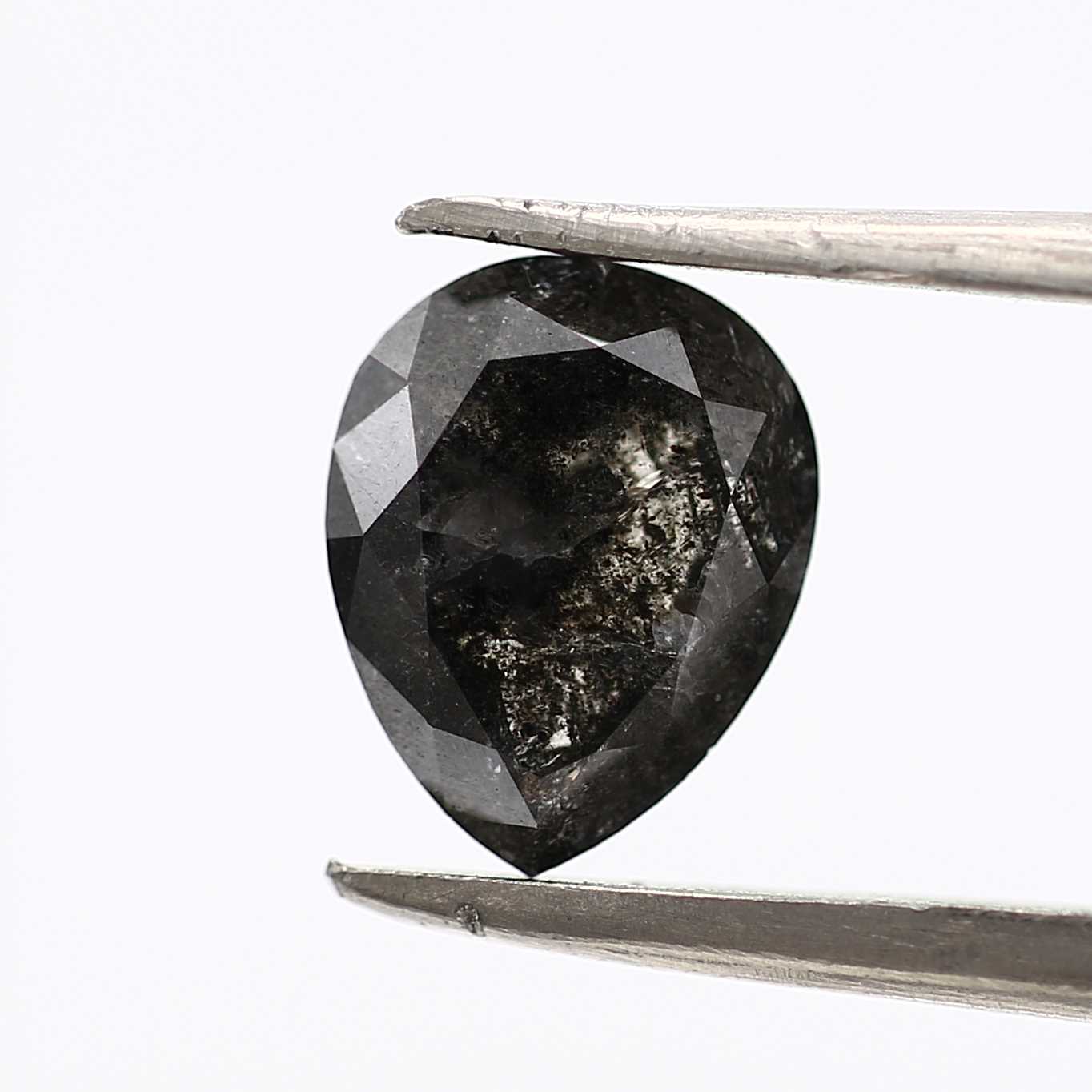 Salt and Pepper Diamond Fancy Gray Color 1.91 CT 8.60 x 6.75 x 3.60 MM Pear Cut Diamond! Natural Loose Diamond ! Christmas Gift for Her
