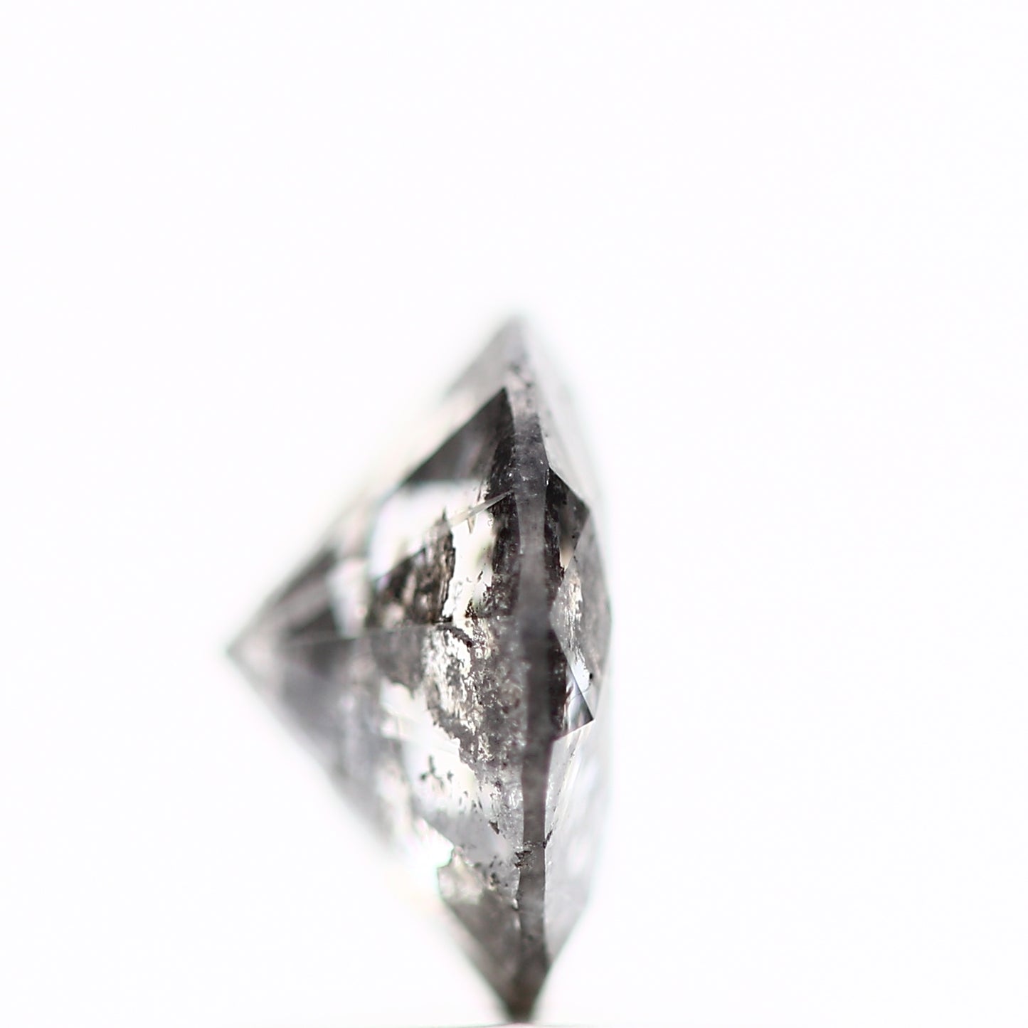 0.94 Carat Salt and Pepper Gray Round Brilliant Cut Natural Loose Diamond