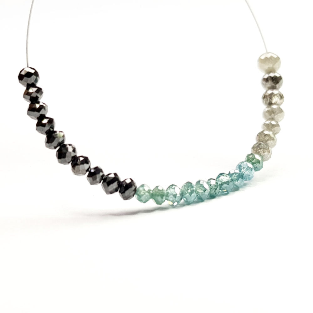 Fancy Mix Color Round Polished Loose Diamond Beads