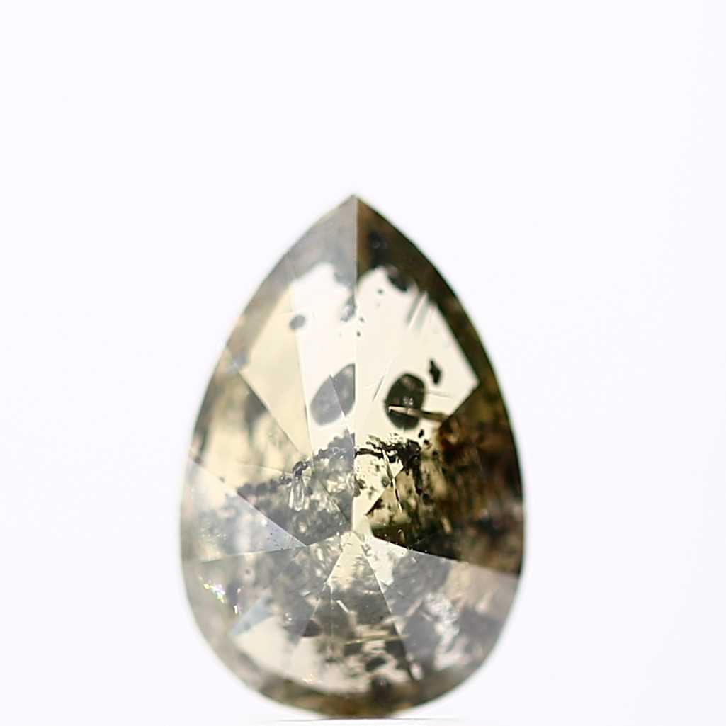Salt and Pepper Diamond Fancy Green Color 2.71 CT 10.80x 7.25 x 5.25 MM Pear Cut Diamond! Natural Loose Diamond ! Christmas Gift for Her