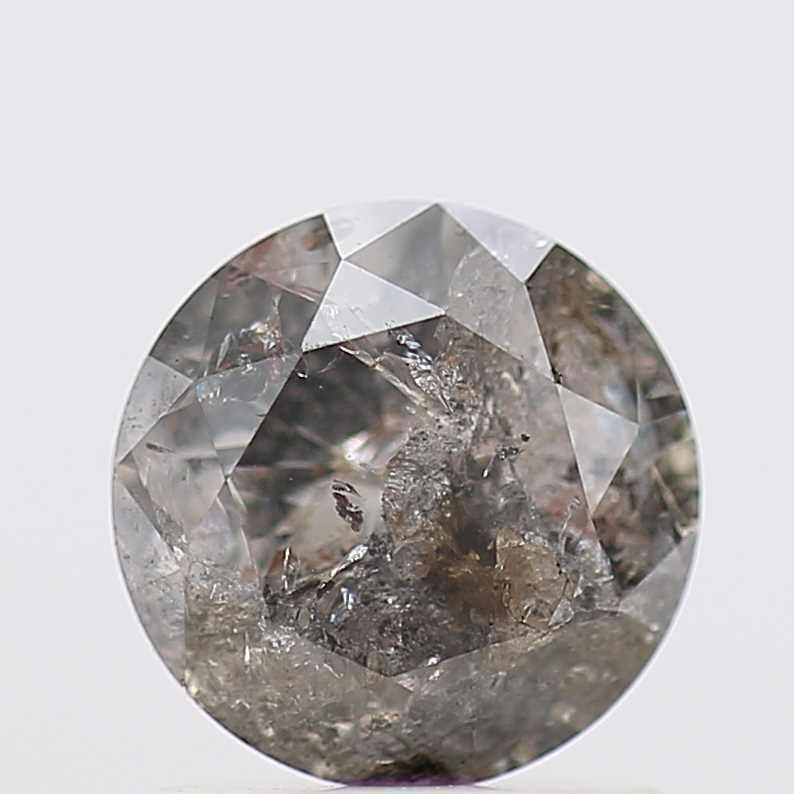 0.97 Carat Salt and Pepper Diamond Gray Fancy Round Brilliant Cut Natural Loose Diamond