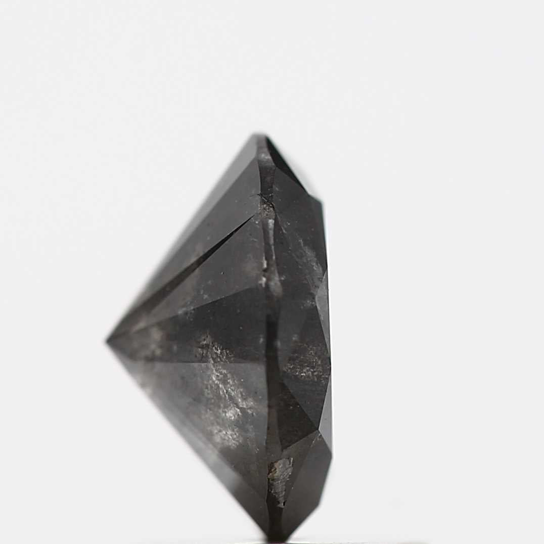 1.57 Carat Fancy Black Round Shape Brilliant Cut Natural Loose Diamond