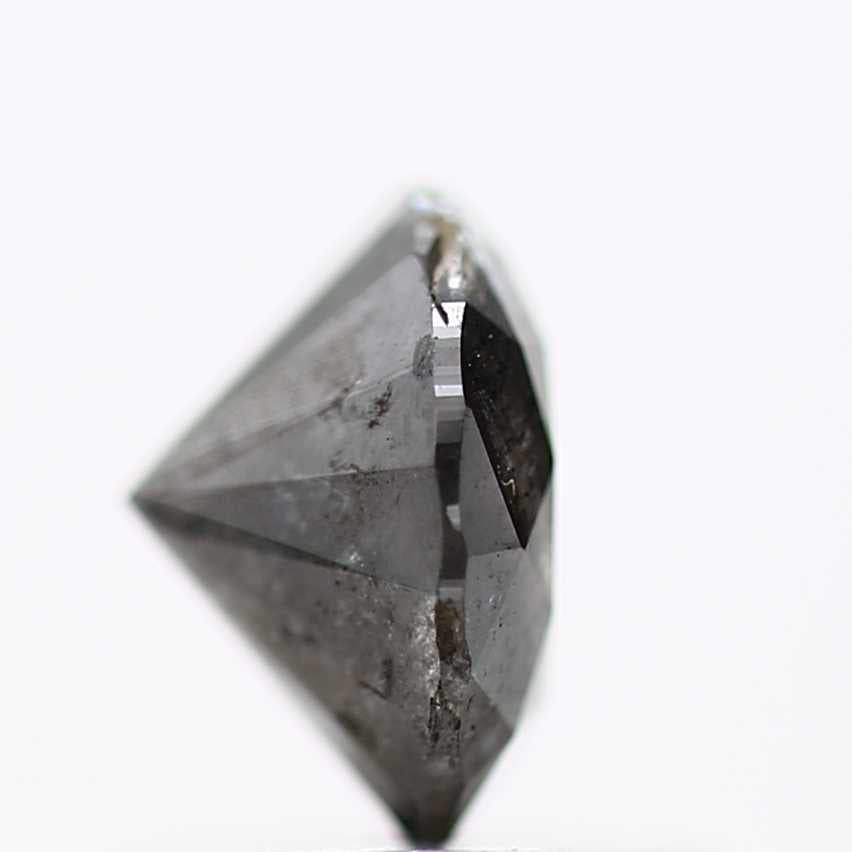 0.98 Carat Salt and Pepper Diamond Black Round Shape Brilliant Cut Natural Loose Diamond