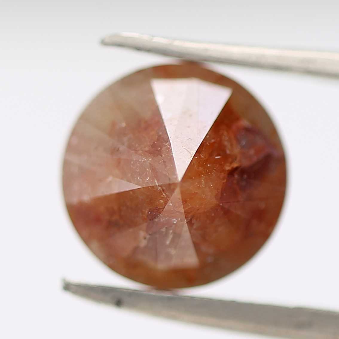 3.03 Carat Fancy Orange Rustic Round Shape Brilliant Cut Natural Loose Diamond