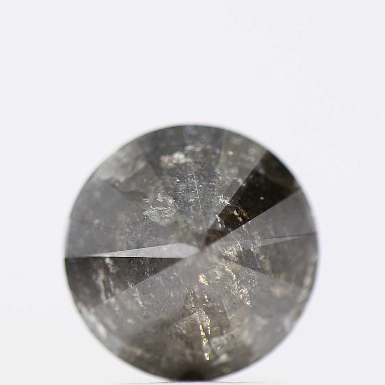 1.87 Carat Fancy Black Gray Round Cut Natural Loose Diamond
