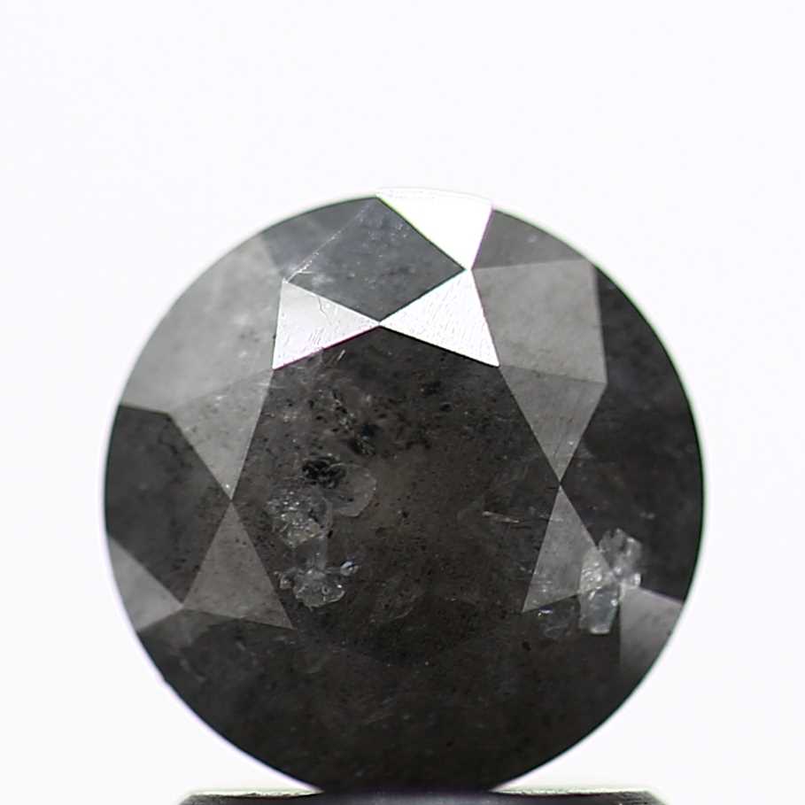 1.38 Carat Fancy Black Gray Round Shape Brilliant Cut Natural Loose Diamond