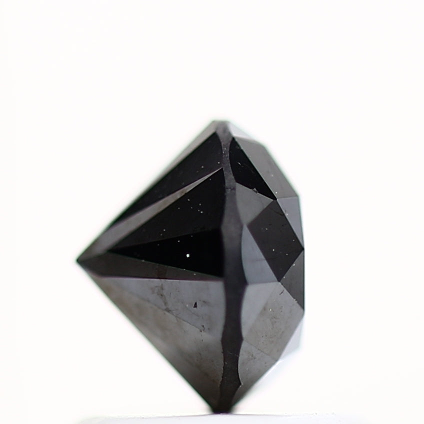 0.95 Carat Fancy Black Round Shape Brilliant Cut Natural Loose Diamond