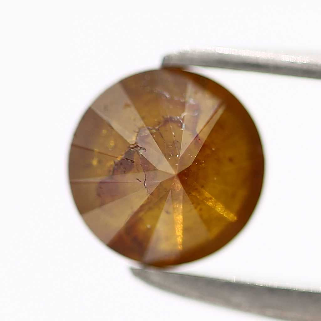 0.73 Carat Fancy Orange Round Brilliant Cut Natural Loose Diamond