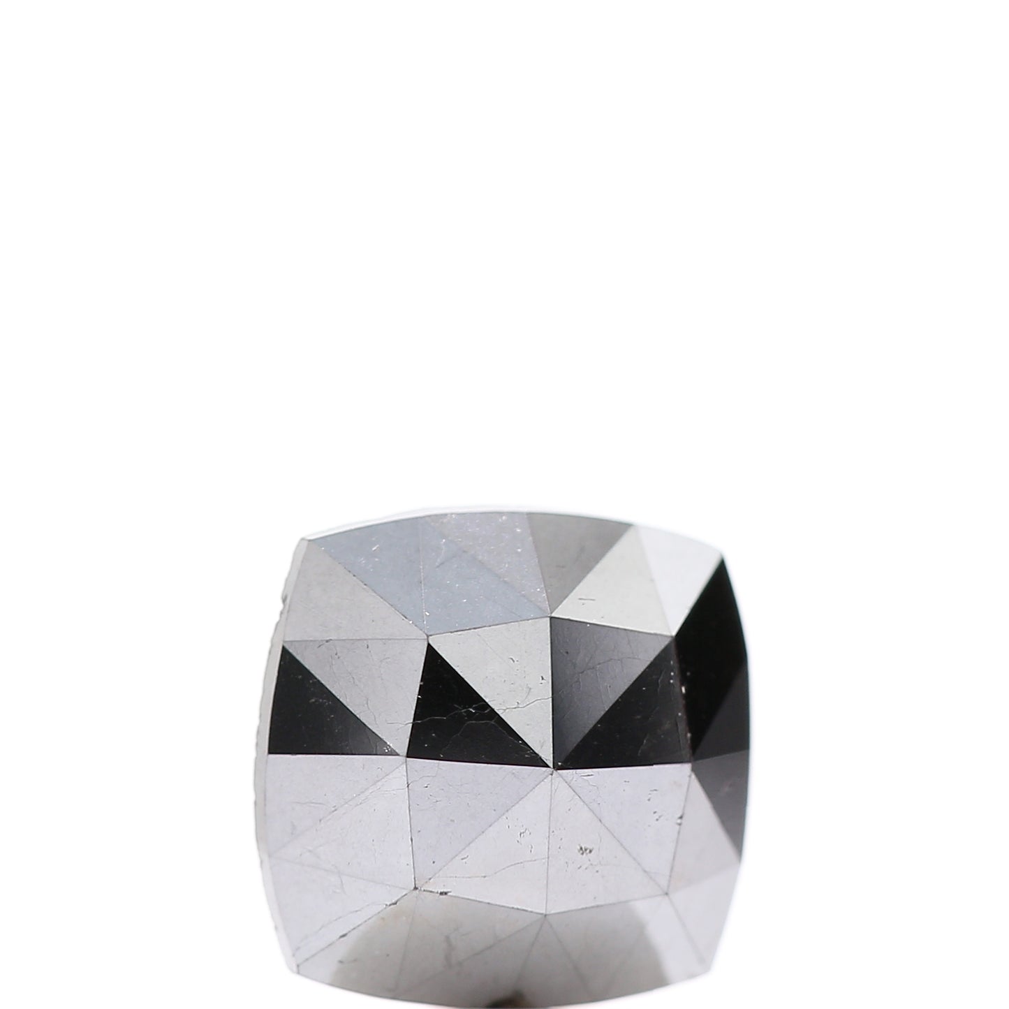 1.72 Ct Natural Black Cushion Single Cut Loose Diamond for Jewelery