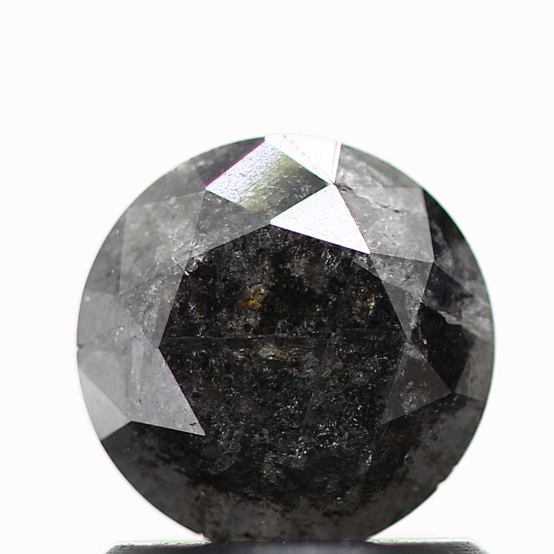 0.94 Carat Salt and Pepper Round Brilliant Cut Natural Loose Diamond