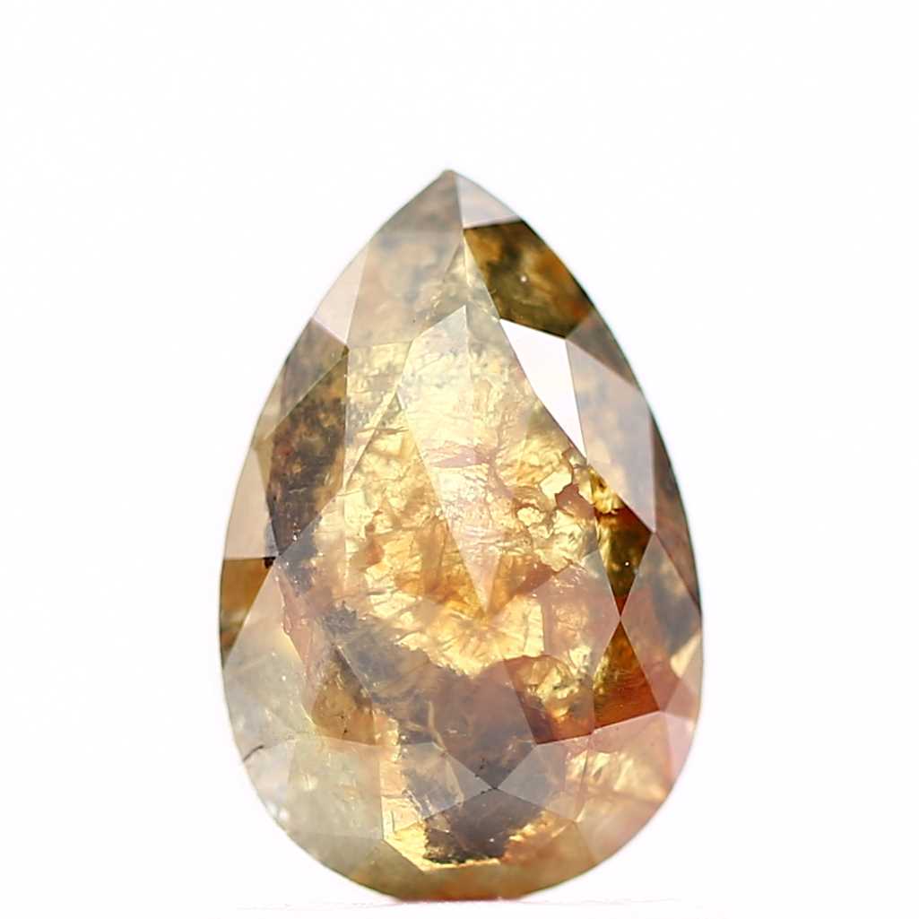 Salt and Pepper Diamond Fancy Orange Color 1.00 CT 7.85 x 5.28 x 2.60 MM Pear Cut Diamond! Natural Loose Diamond ! Christmas Gift for Her