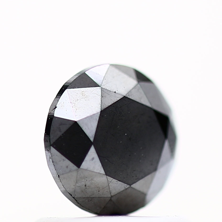0.80 Carat Fancy Black Round Brilliant Cut Natural Loose Diamond