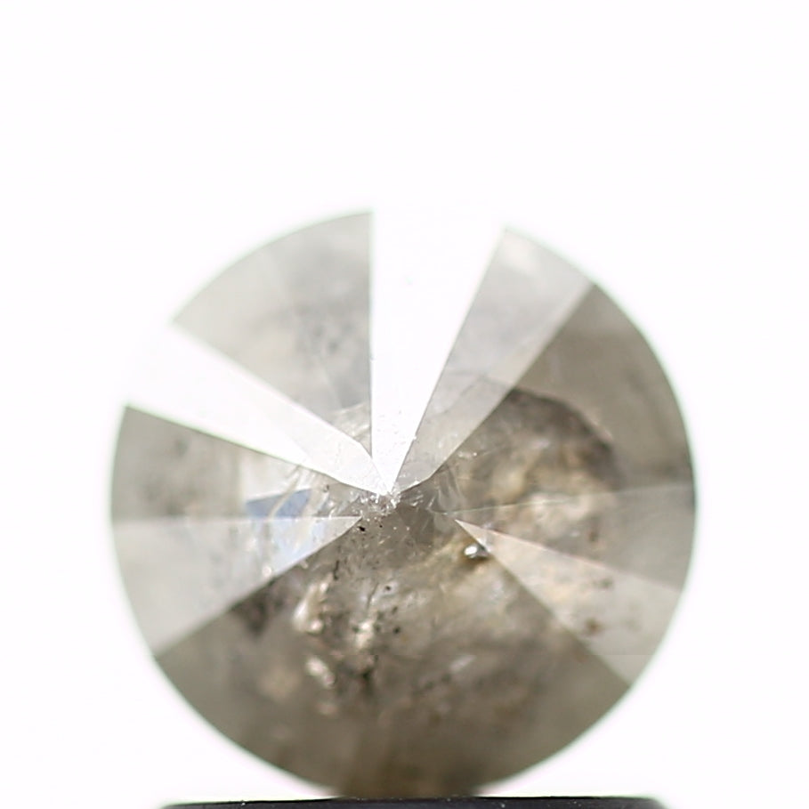 0.91 Carat Salt and Pepper Diamond Fancy Round Shape Brilliant Cut Natural Loose Diamond