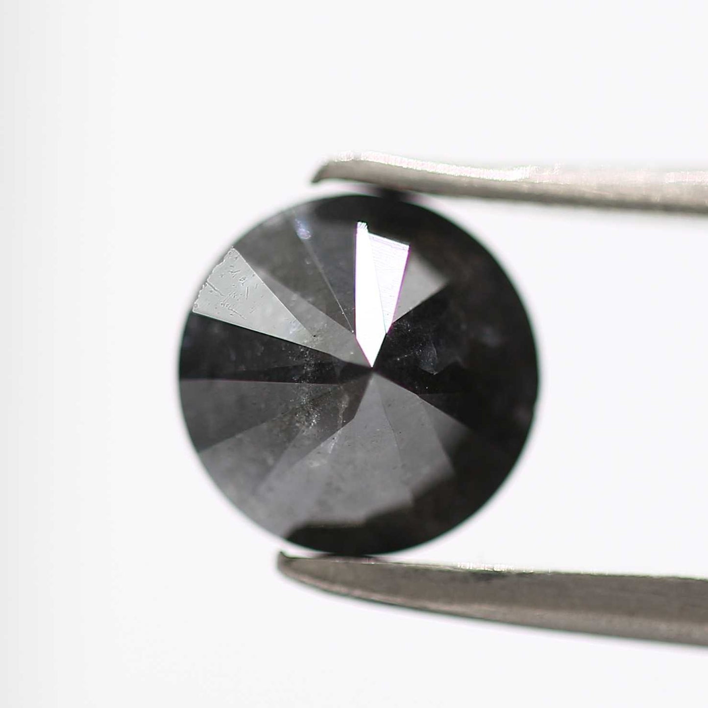 1.52 Carat Fancy Black Round Brilliant Cut Natural Loose Diamond For Ring