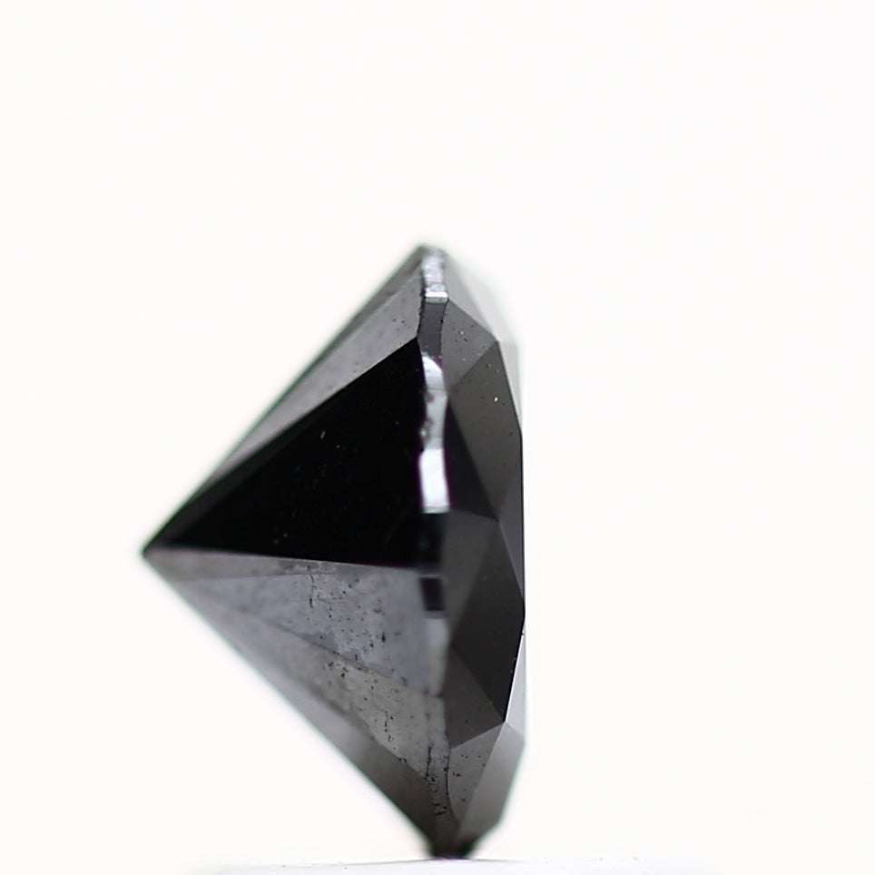1.11 Carat Fancy Black Round Shape Brilliant Cut Natural Loose Diamond