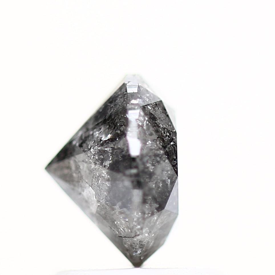 1.30 Carat Salt and Pepper Diamond Gray Round Brilliant Cut Natural Loose Diamond